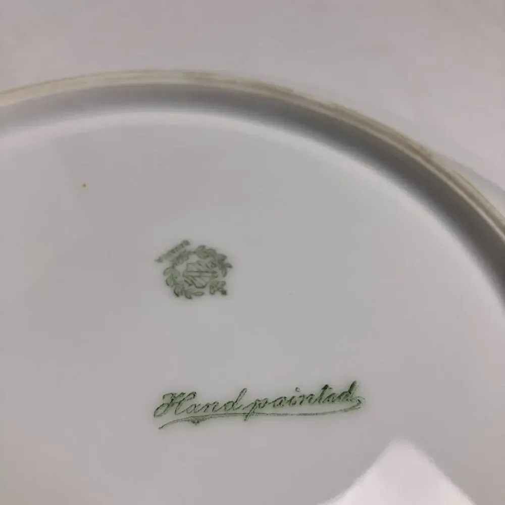 Antique PT Tirschenreuth Porcelain Hand Painted Tulip Plate Gold Trim Decor 9”